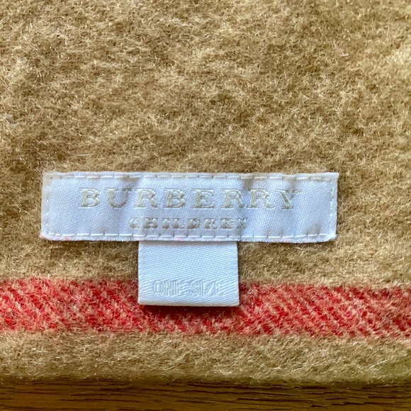 Burberry Kids Check Double Layer Cashmere Snood With Snap Button Closure - Picture 7 of 10